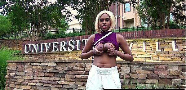  University Campus Cute African American School Girl Flashes And Expose Her Huge Brown Boobies In Slow Motion Outside , Pulling Up Her Shirt With Large Areolas And Erect Plump Nipples Are Hard Then Pull Down Shorts , Mooning Her Juicy Booty  Msnovember HD